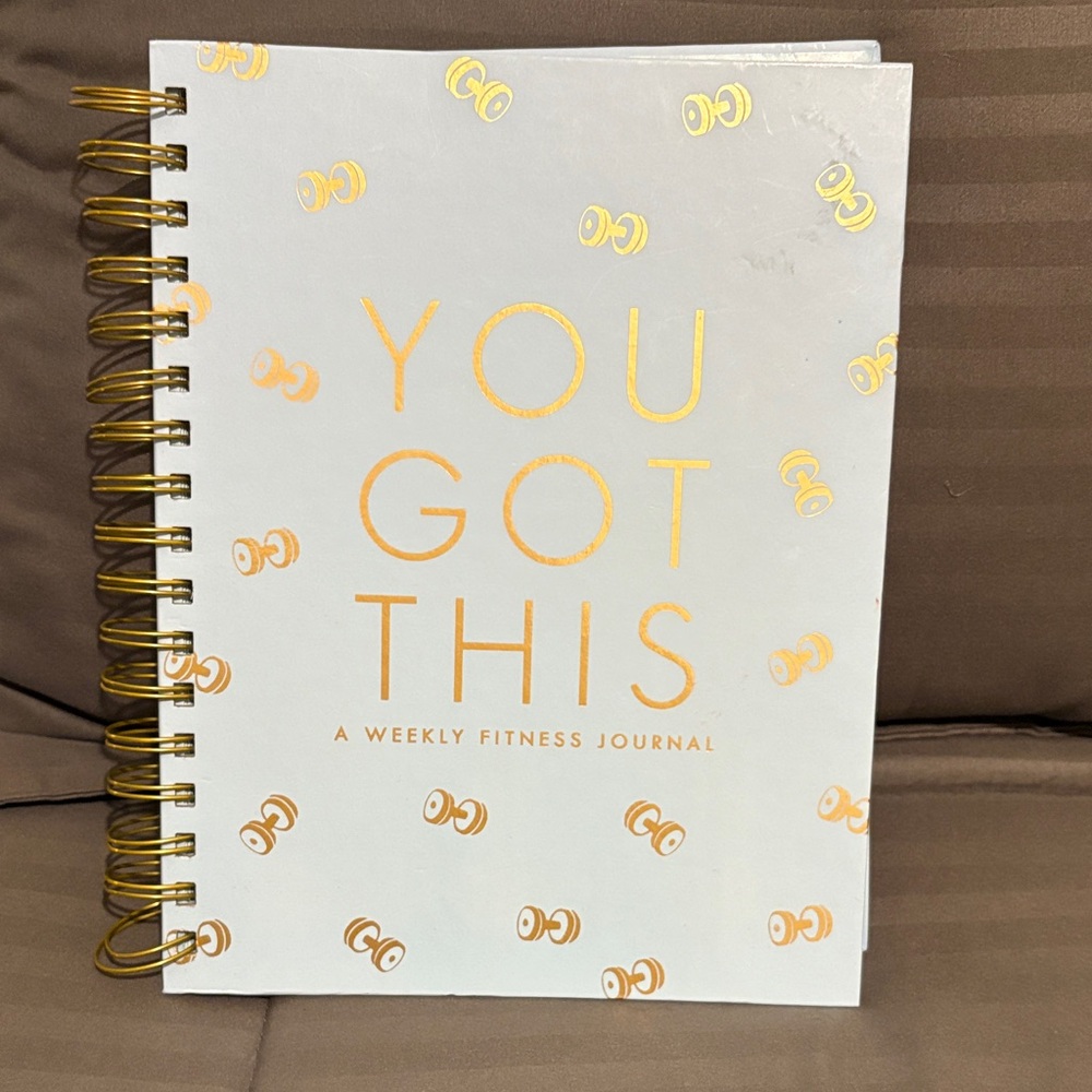 Weekly Fitness Journal with You Got This on front baby blue and gold